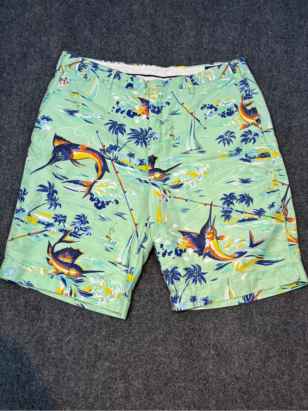 Polo Ralph Lauren linen/cotton blend Hawaiian print shorts size 38
